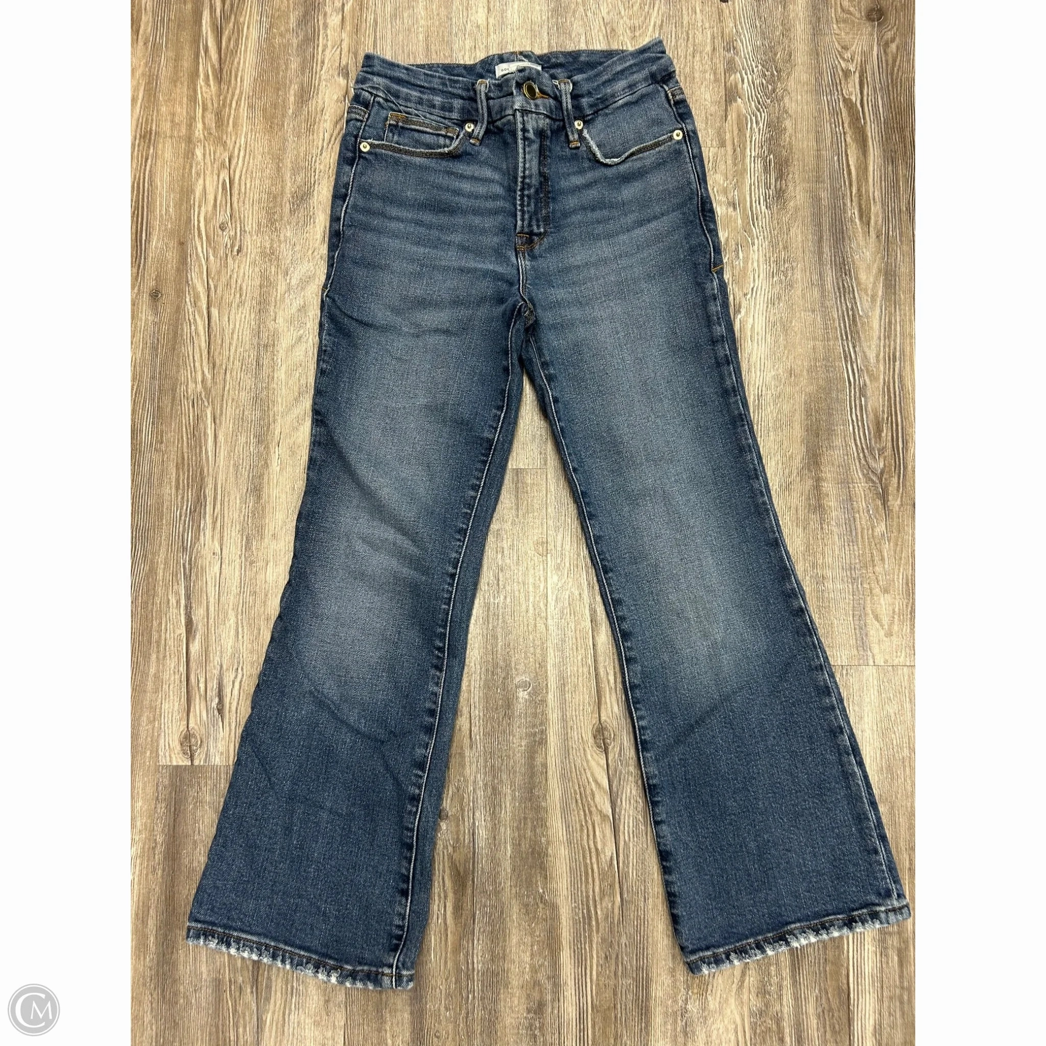 Jeans Designer By Good American In Blue Denim, Size: 0 No Bulk Seam Design