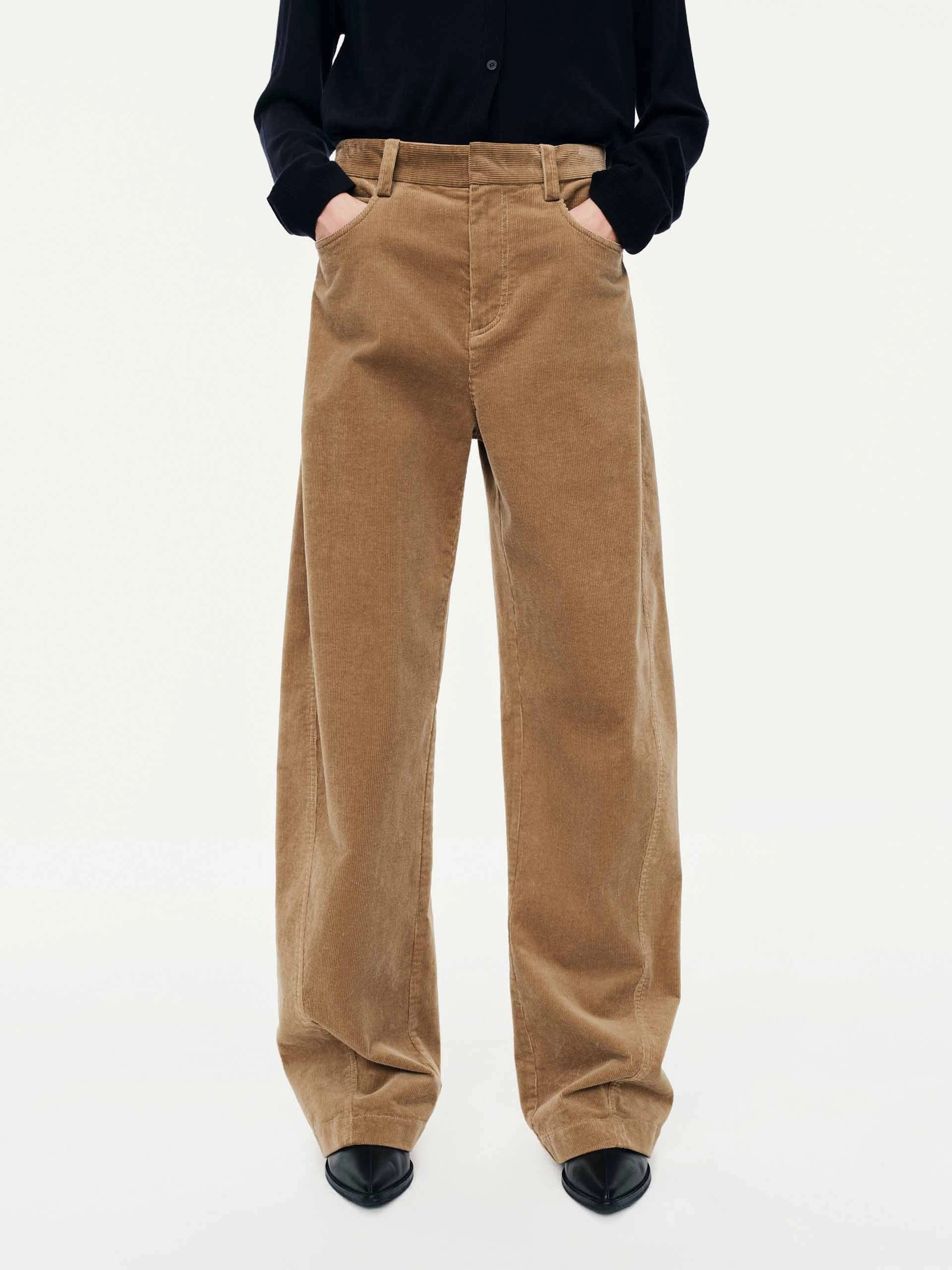 Low Bulk Design Corduroy Barrel Leg Pants