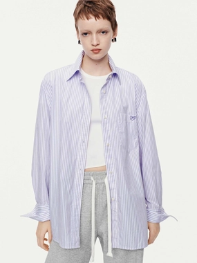 Pure Cotton Striped Shirt Bold Prints