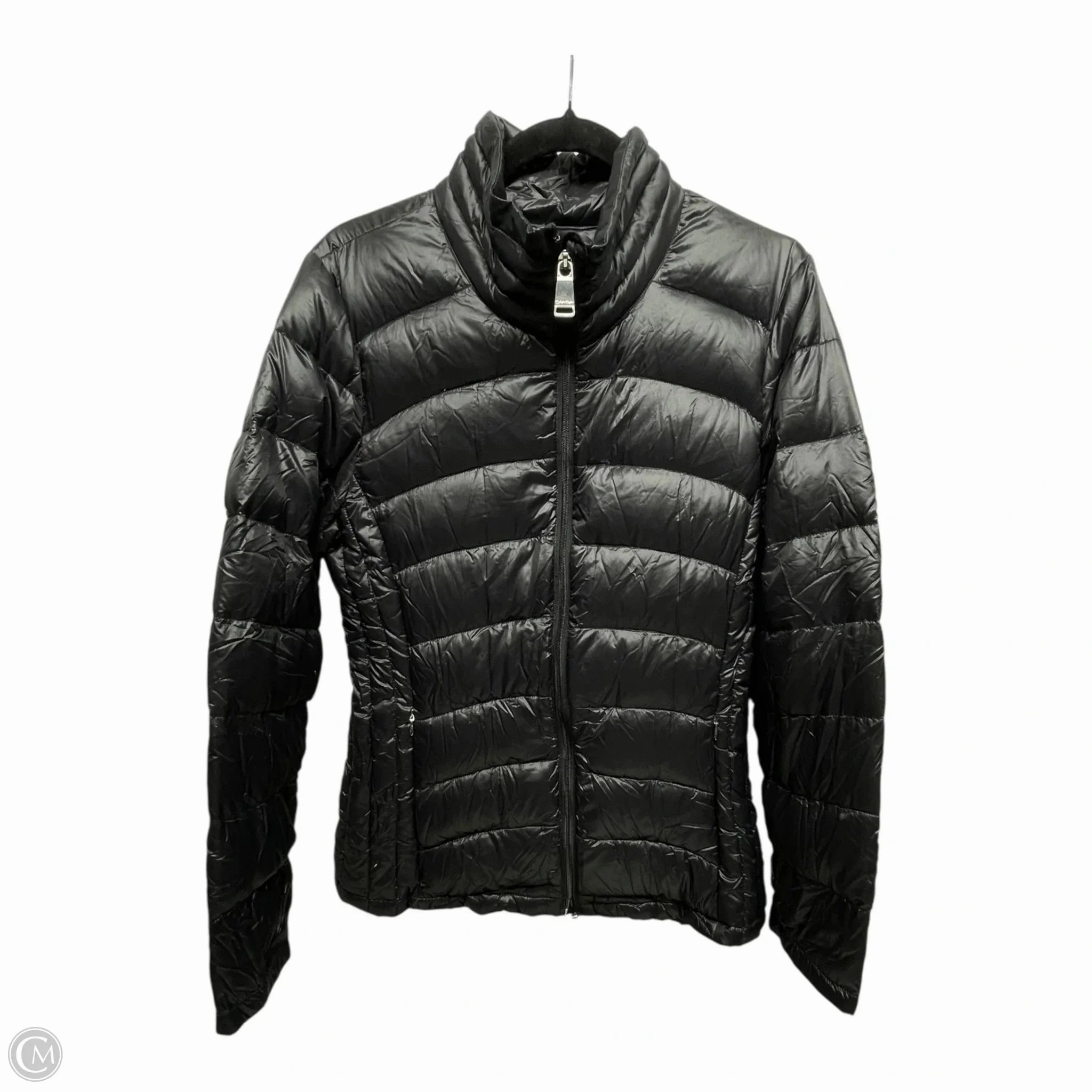 Sporty Fit Practical Layer Coat Puffer & Quilted By Calvin Klein In Black, Size: M