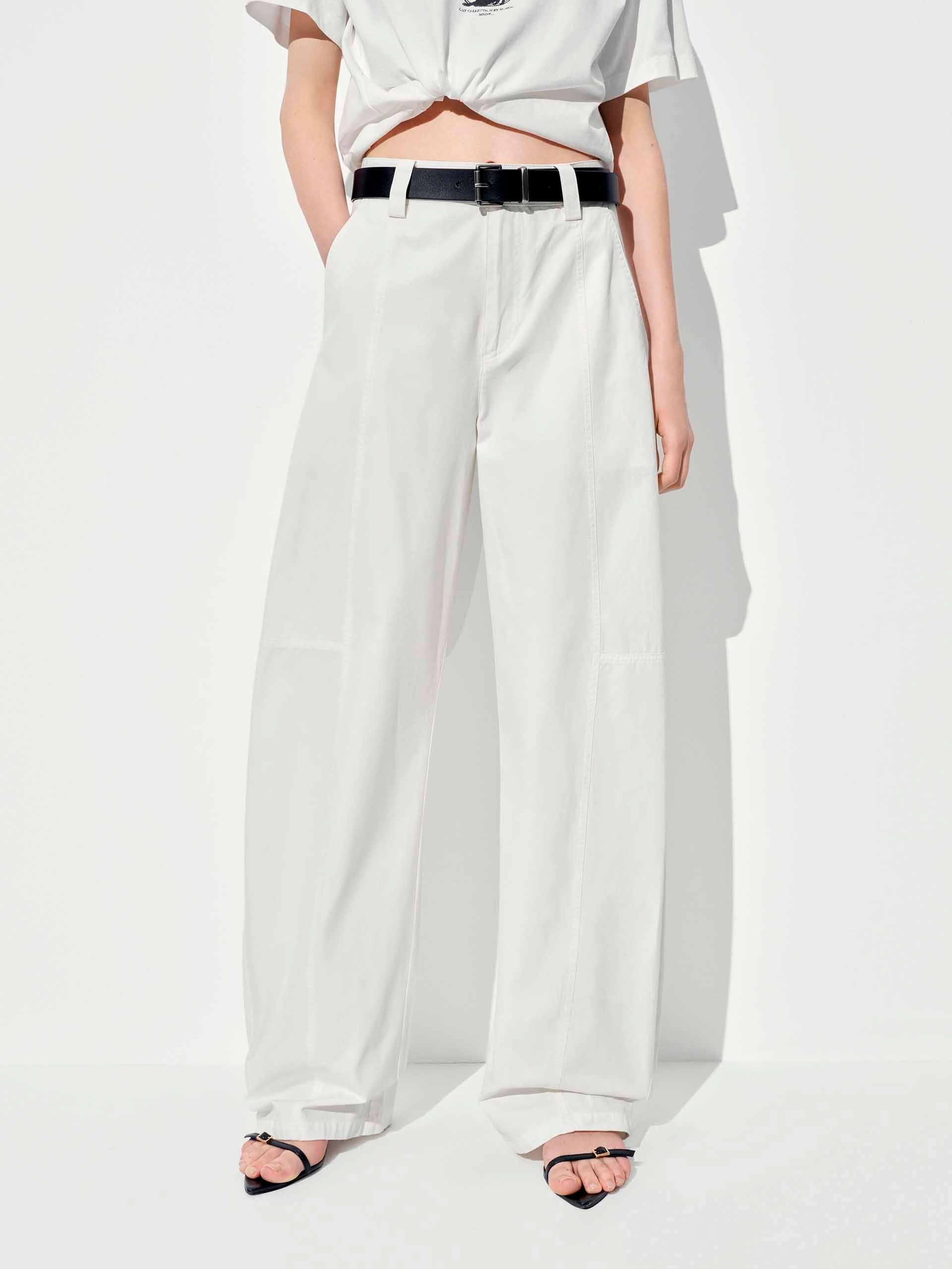 Freedom Move Adjustable Closure Cotton Barrel Leg Trousers