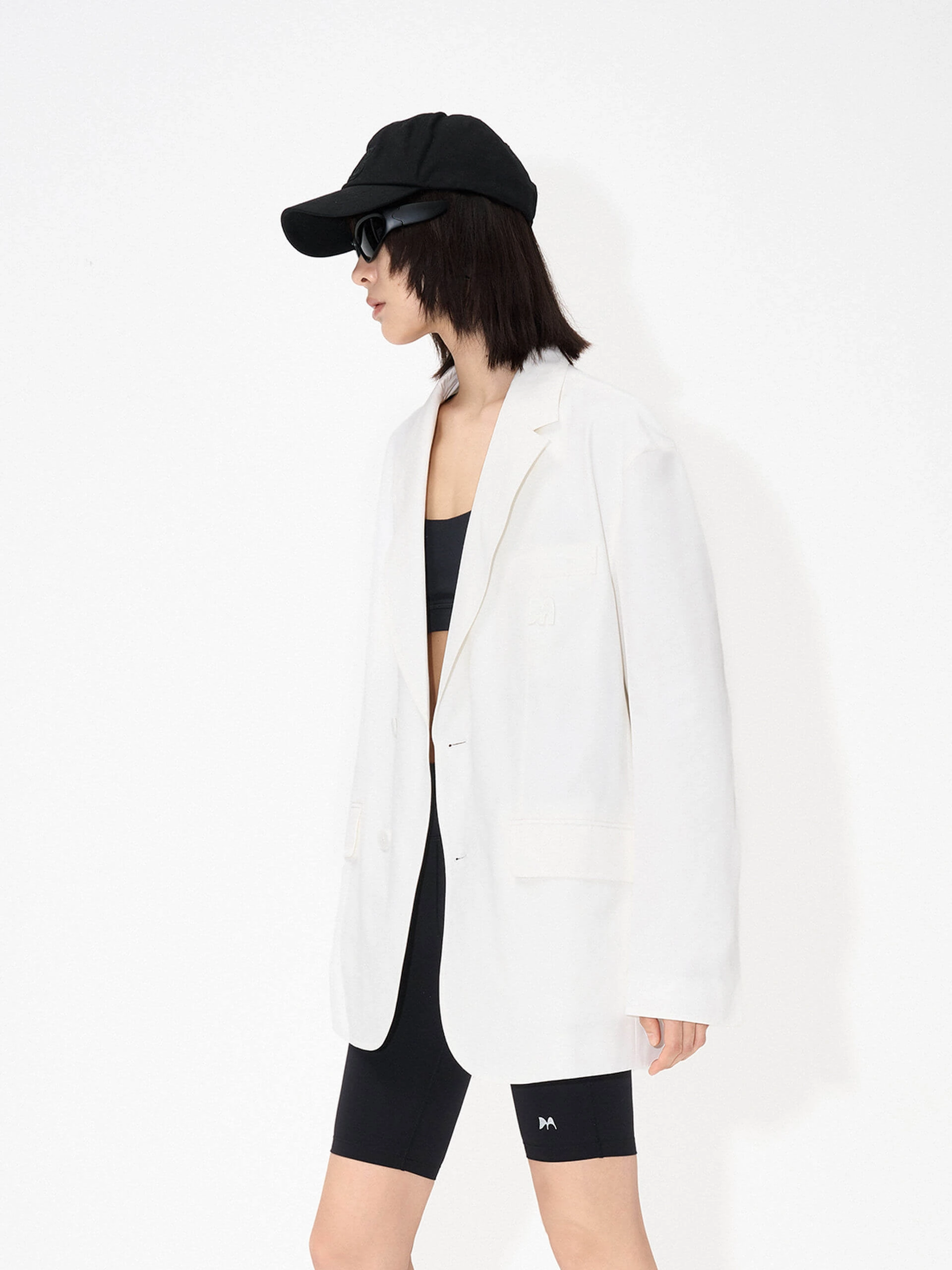 Cotton Blend Structured Blazer HoodedStyle