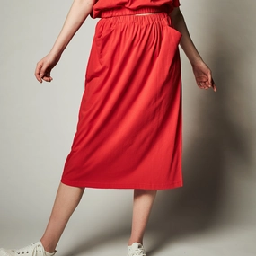 Cotton Skirt Flared Cut Sheer Overlay Crochet Style
