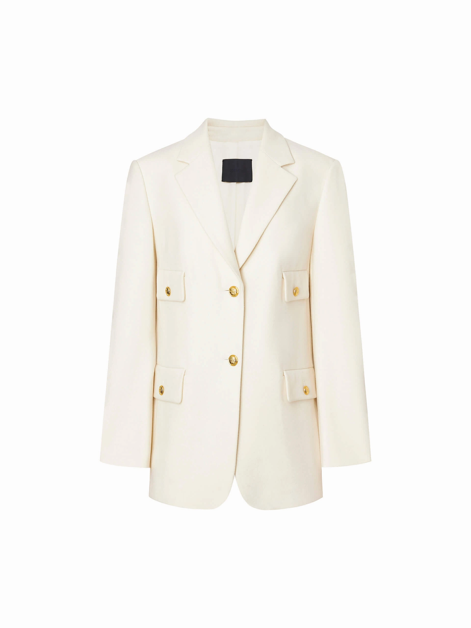 Metallic Button Wool Blazer Trendy Must Have Seamless Stitching