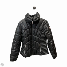Coat Puffer & Quilted By Guess In Black, Size: L Microfiber Blend Heavyweight Warmth