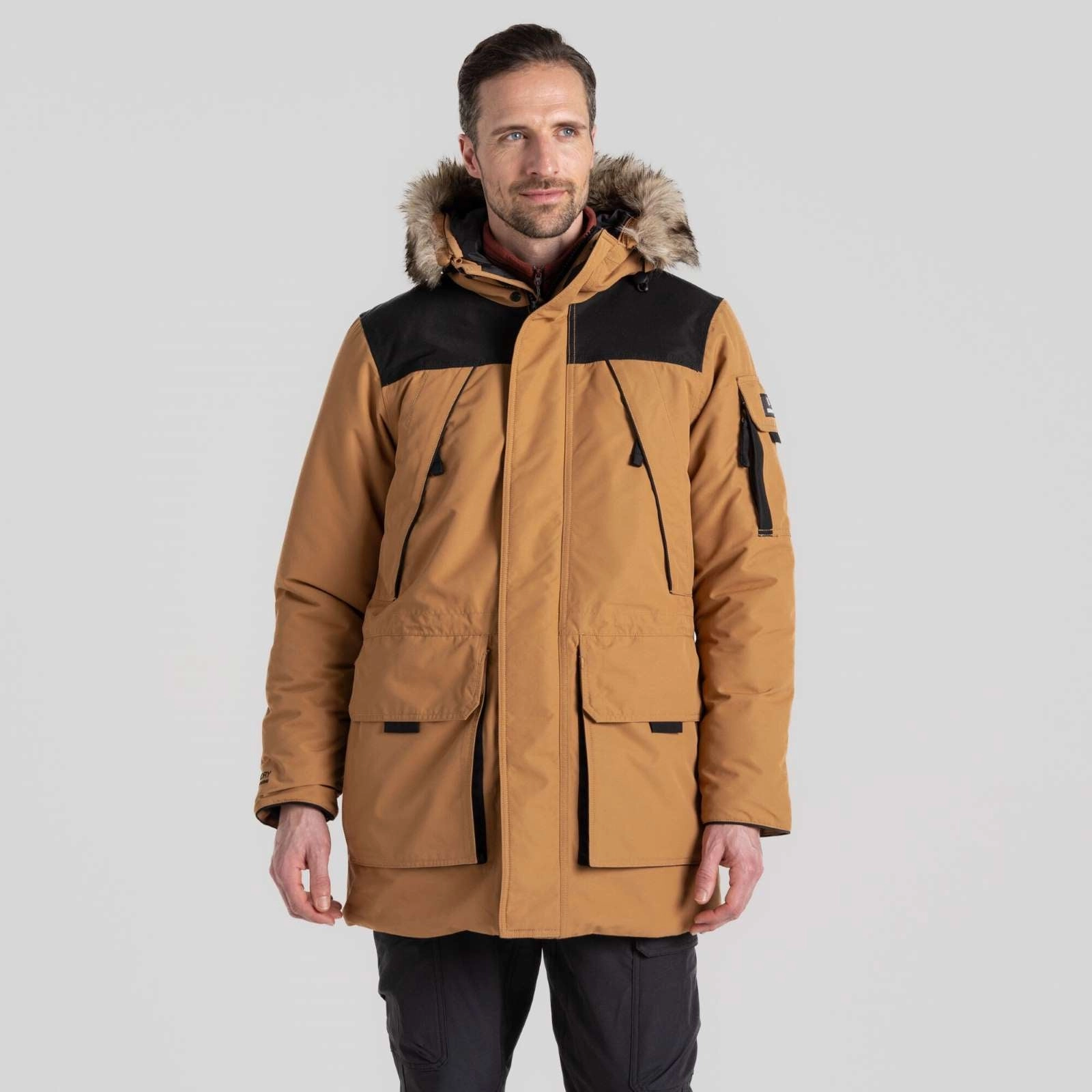 Temperature Regulating Membrane Smooth Zipper Glides Craghoppers Mens Bishorn III Waterproof Parka Jacket