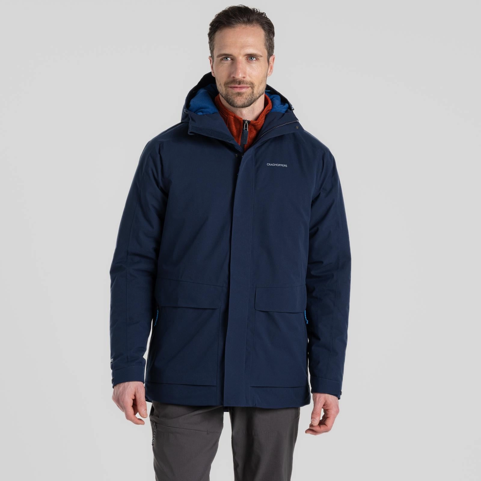 Headphone Hole Insulated Layer Craghoppers Mens Lorton Thermic Waterproof Waking Jacket