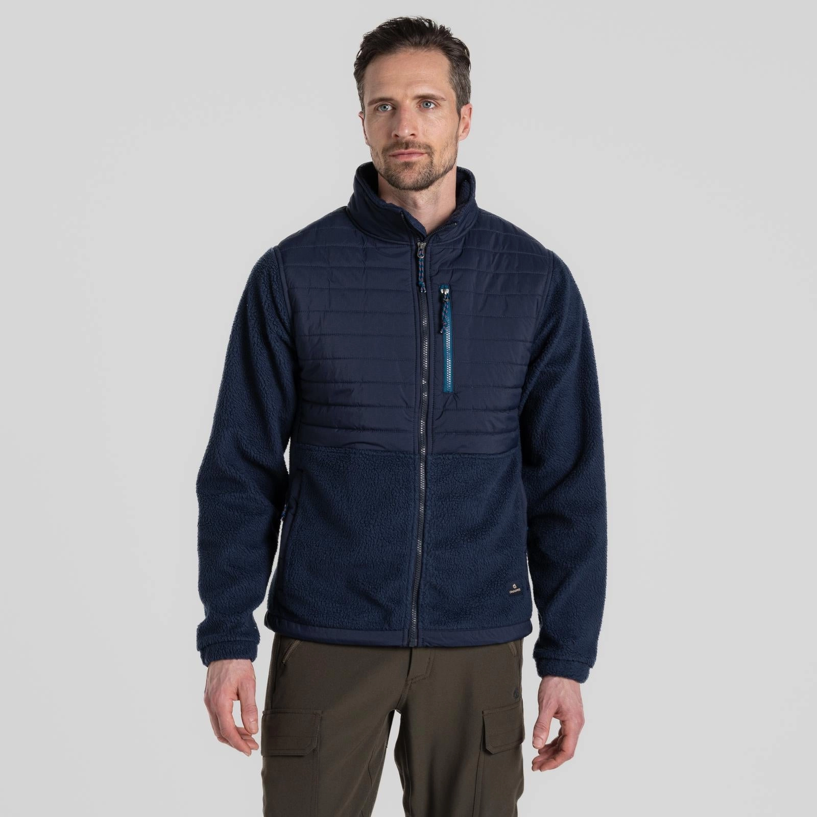 Elasticated Waistband Lightweight Packability Craghoppers Mens Montadale Insulated Hybrid Borg Fleece Jacket