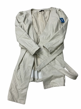 Stretch Cloth All Occasion Cream Coat Trenchcoat by 7 For All Mankind, Size S