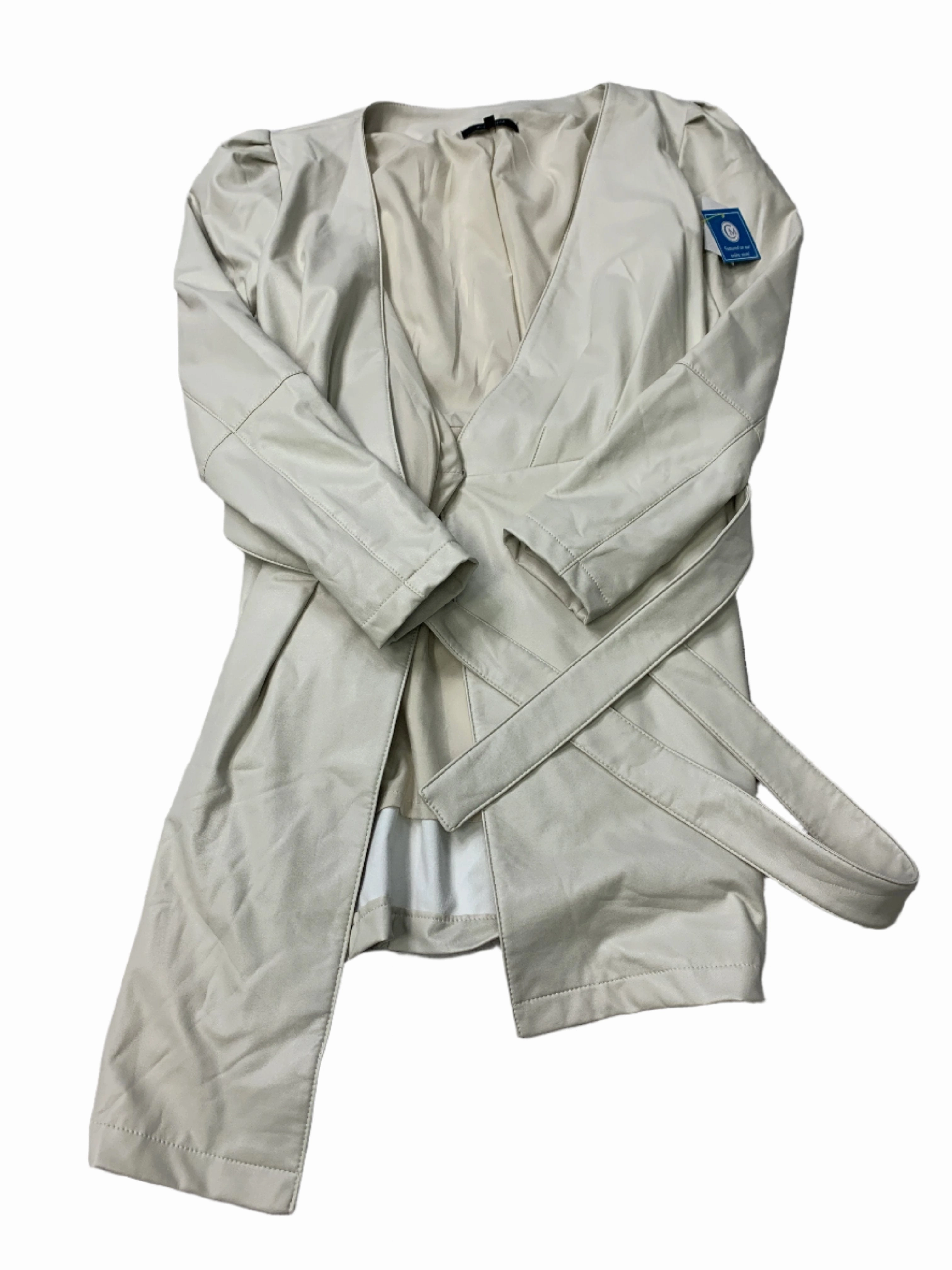 Stretch Cloth All Occasion Cream Coat Trenchcoat by 7 For All Mankind, Size S
