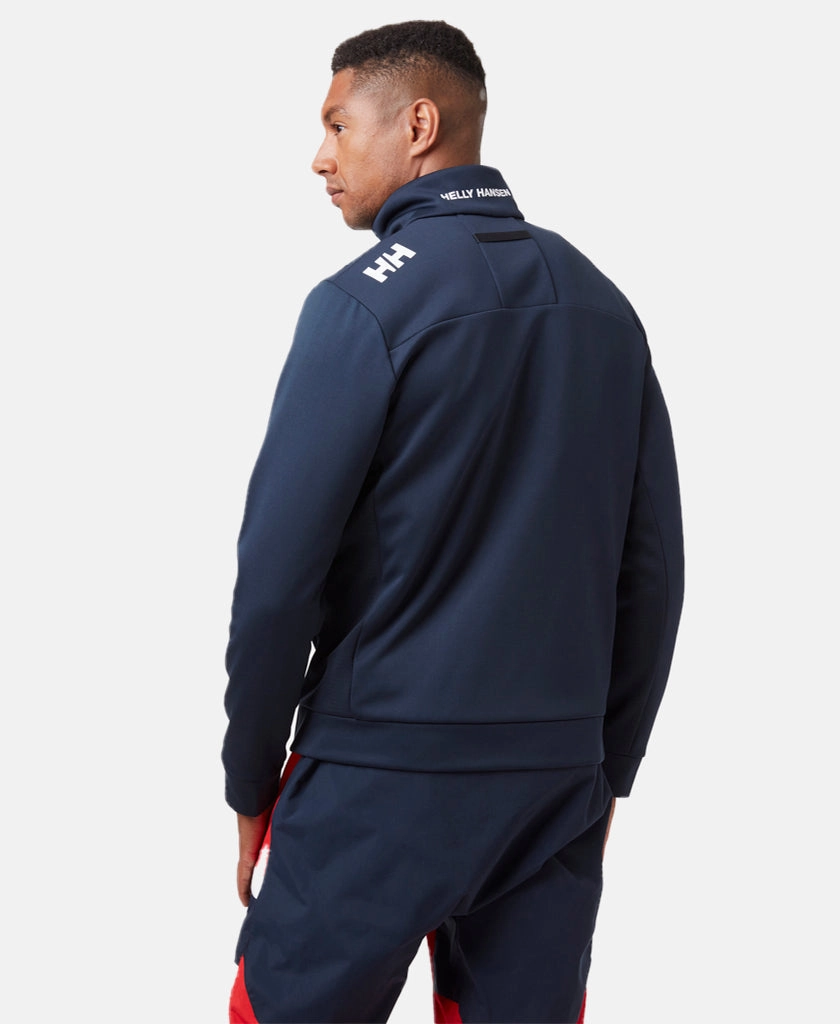 Flexible Fleece Lining RibbedTrims CREW FLEECE JACKET, Navy