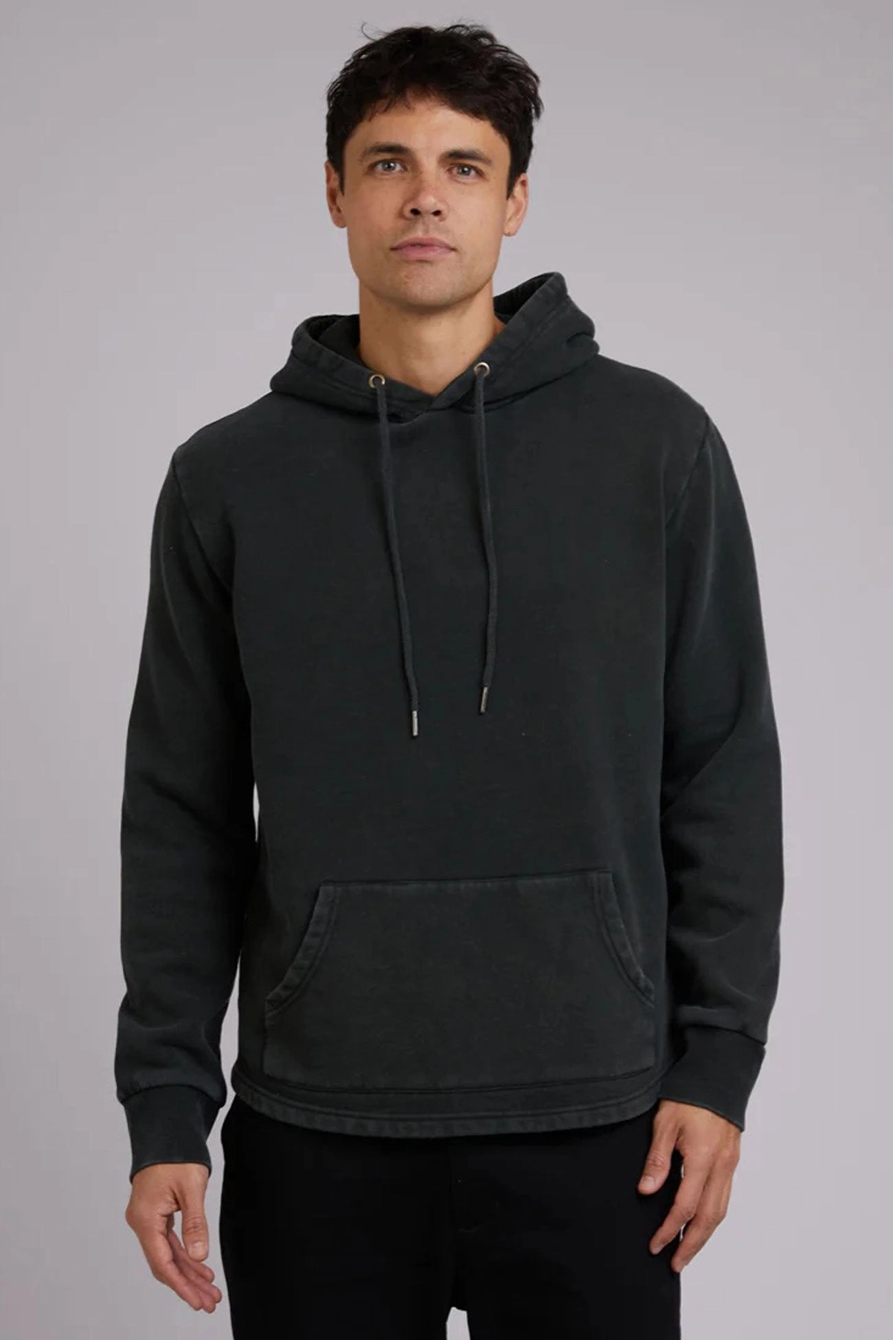 NonRestrictiveCut Curved Hem Hoody Dark Green