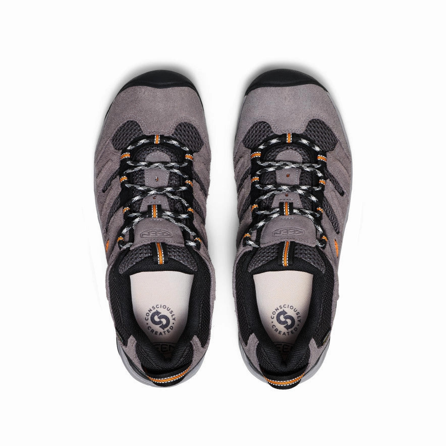 Long Travel Men's Headout Waterproof Hiking Shoe  |  Steel Grey/Orange Pepper