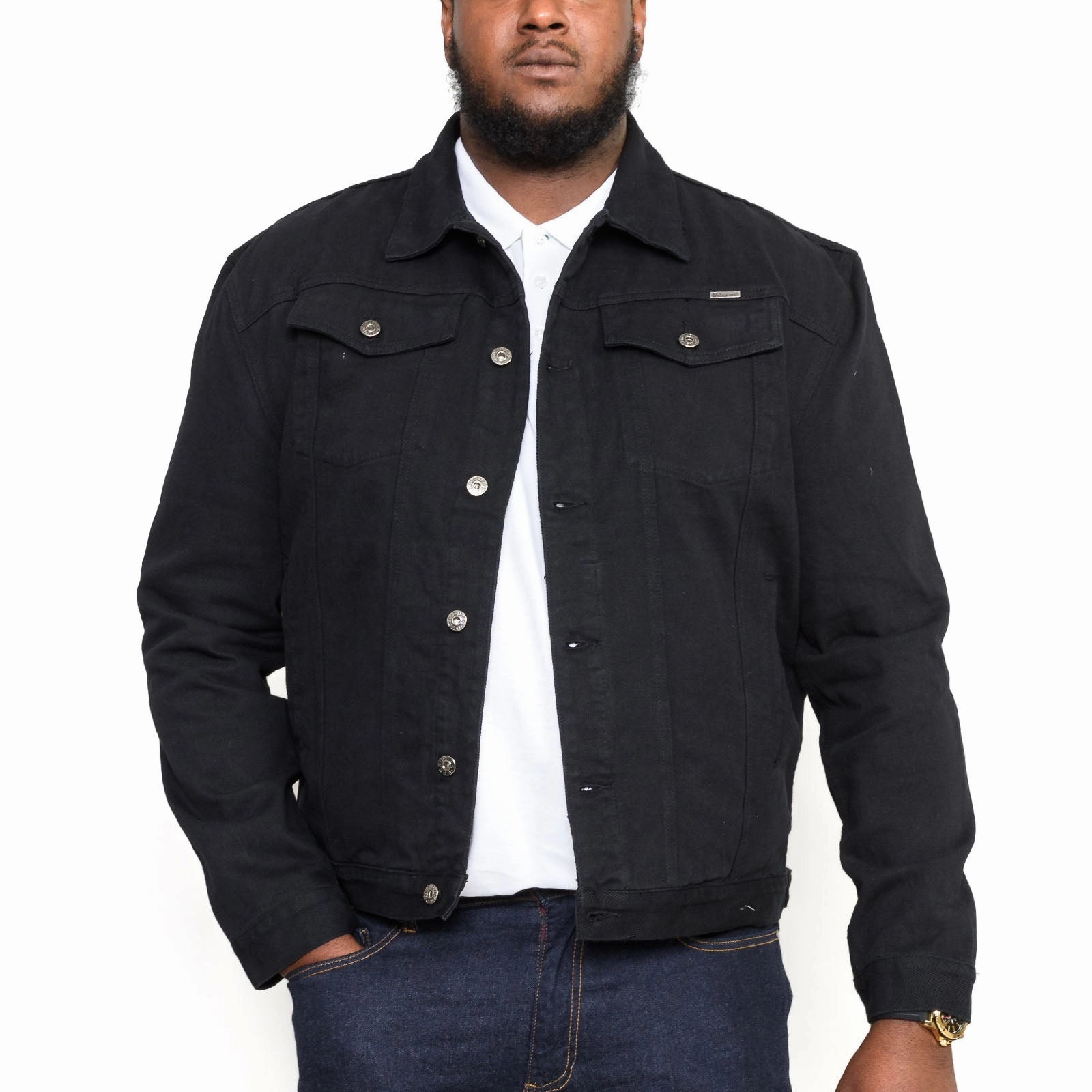 D555 Mens Big & Tall Western Style Trucker Denim Jacket City Chill Style Flexible Hood Design