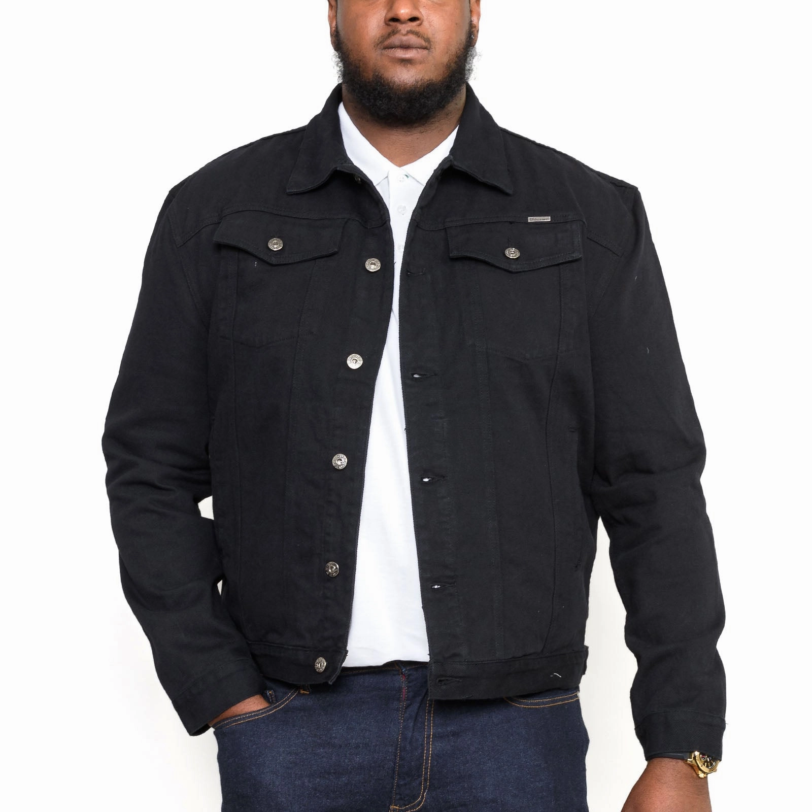 D555 Mens Big & Tall Western Style Trucker Denim Jacket DetachableLining
