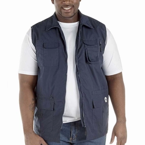 Durable Abrasion Resistant D555 Mens Enzo Big & Tall Multi Pocket Hunting Style Waistcoat - Navy