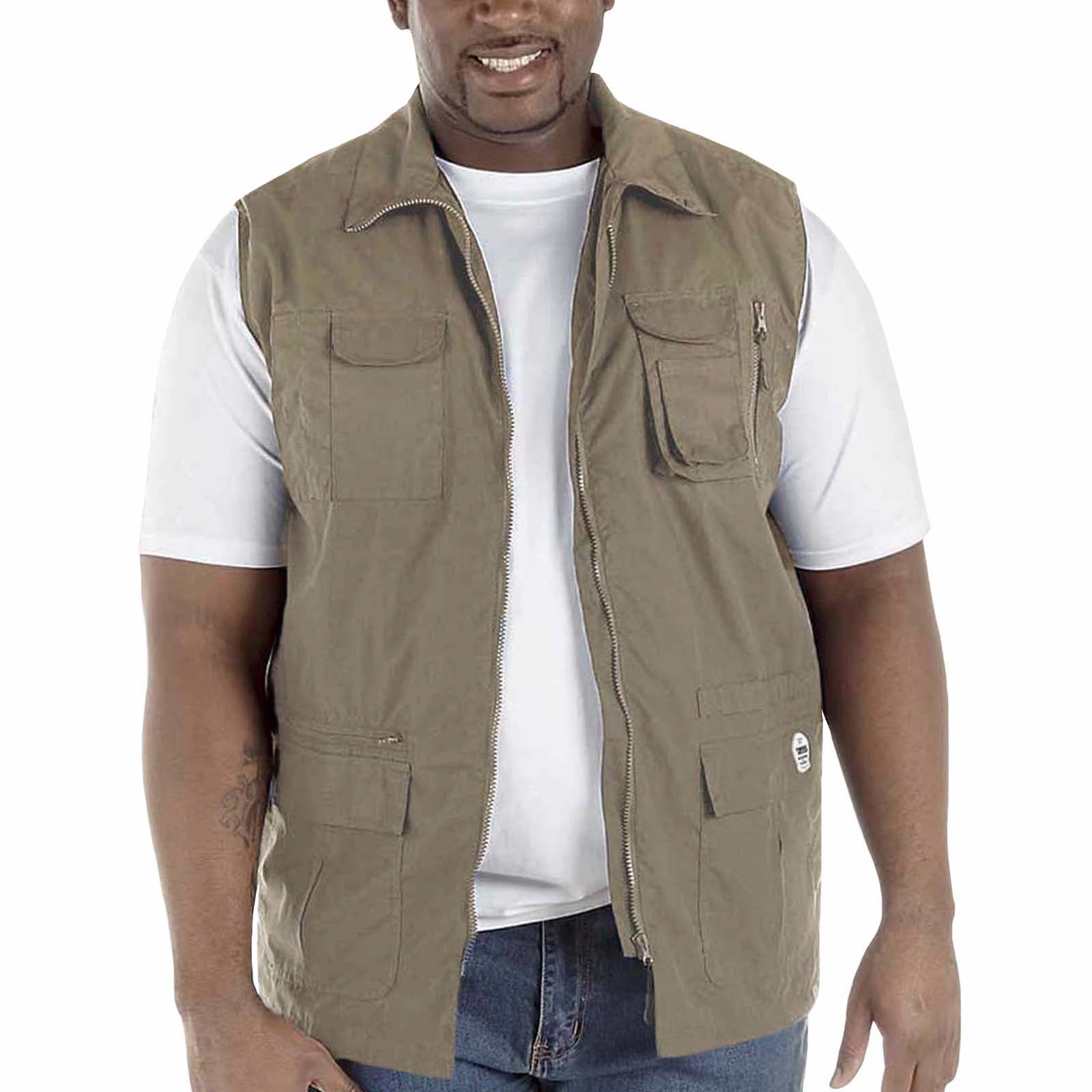 Reflective details D555 Mens Enzo Big & Tall Multi Pocket Hunting Style Waistcoat - Navy