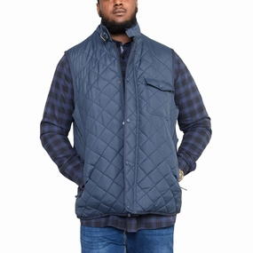 Breathable Lining Design D555 Mens Nightingale Big & Tall Quilted Gilet Jacket - Navy