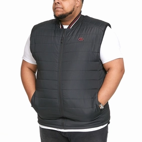 D555 Mens Ralph Big & Tall Padded Puffer Gilet - Black Softshell Construction