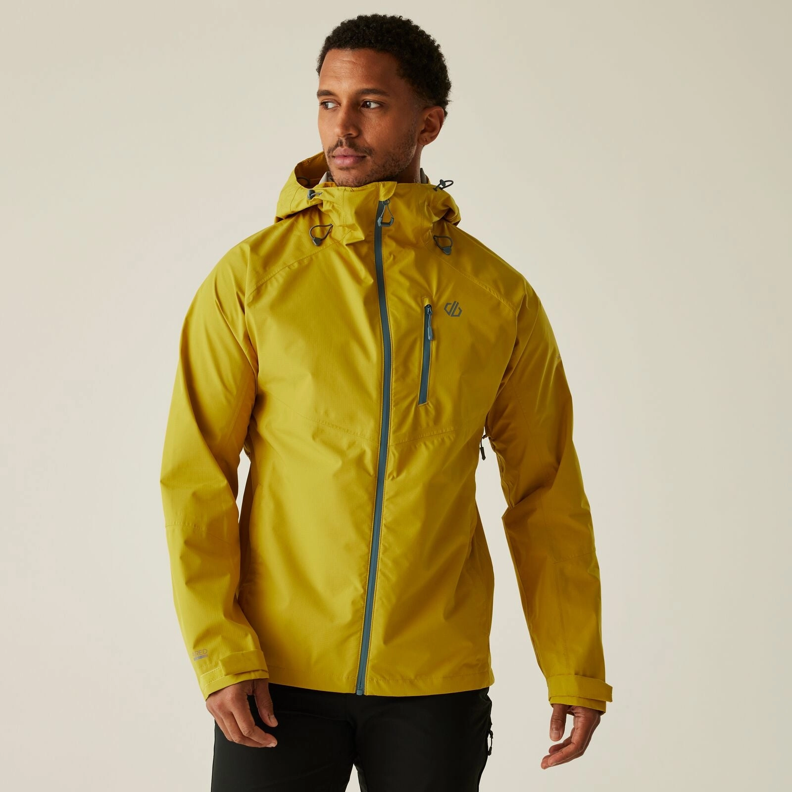 Dare 2B Mens Torrek Breathe Out 2.5L Waterproof Jacket Reinforced Shoulder Panels Layered Collar Design
