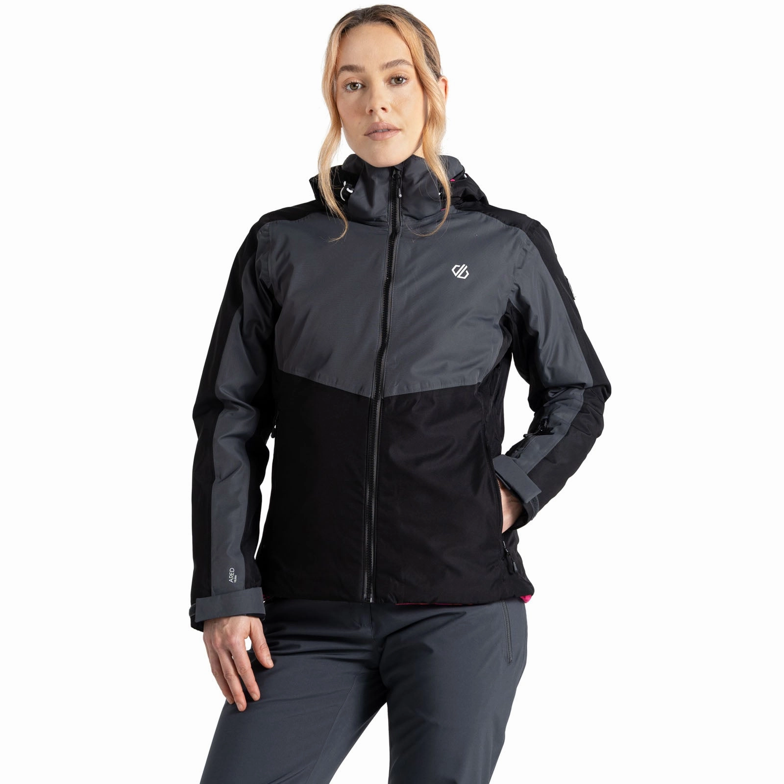 Hollow Fiber Fill Dare 2b Womens Climatise Waterproof Thermal Ski Jacket - Ebony Grey