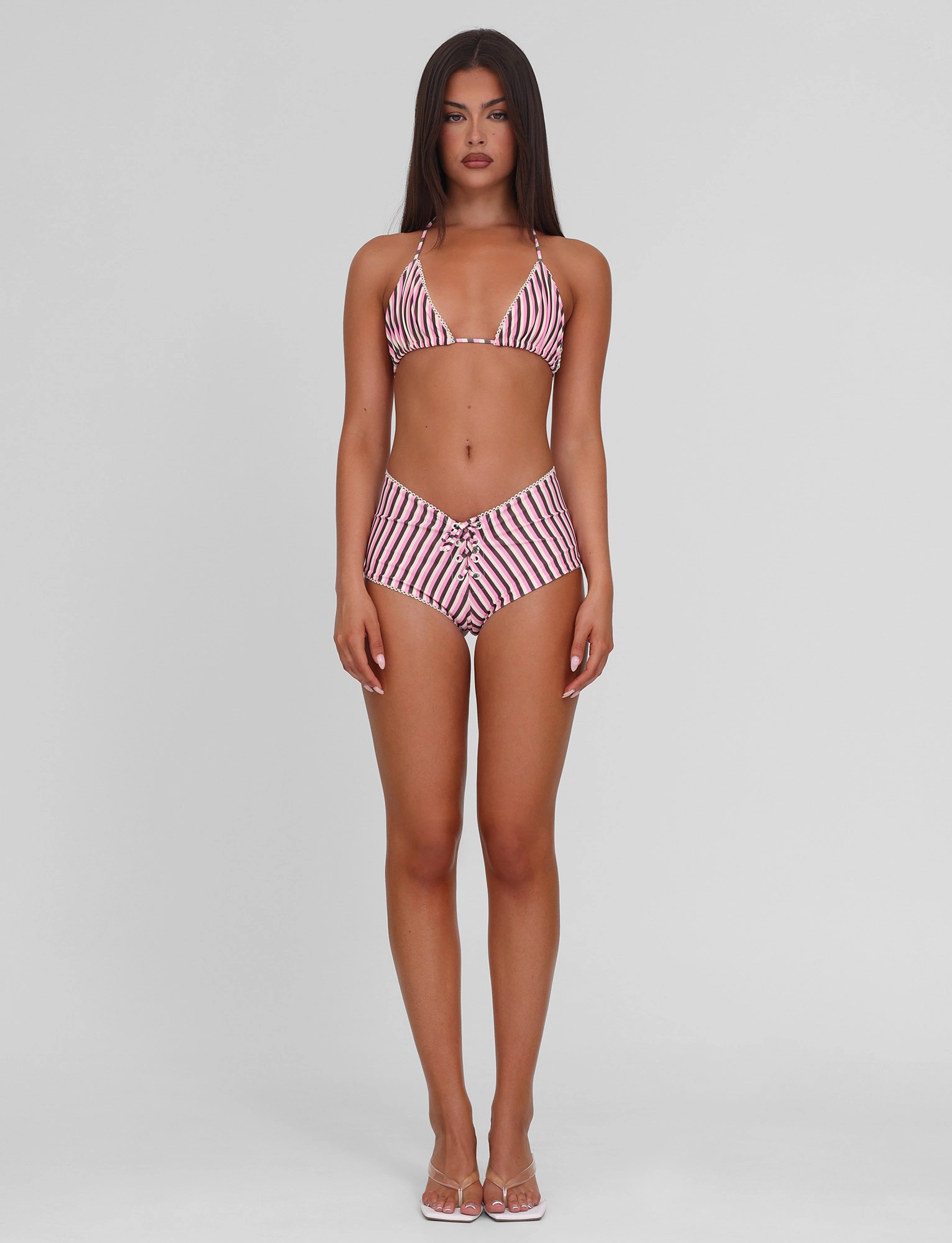 DAZZLE BIKINI TOP - STRIPE Simple Flow