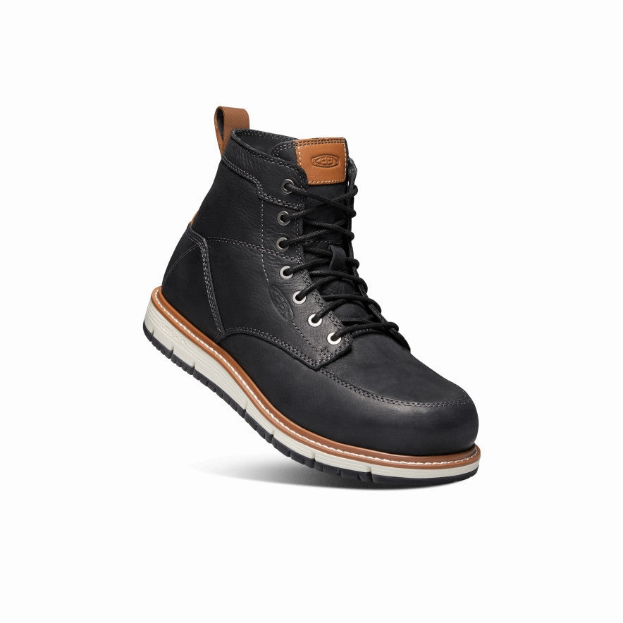 Men's San Jose 6" Boot (Aluminum Toe)  |  Black/Caramel Cafe Anti   Bacterial Unisex Cool