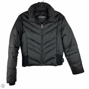 Coat Puffer & Quilted By Guess In Black, Size: S Hidden Pocket System