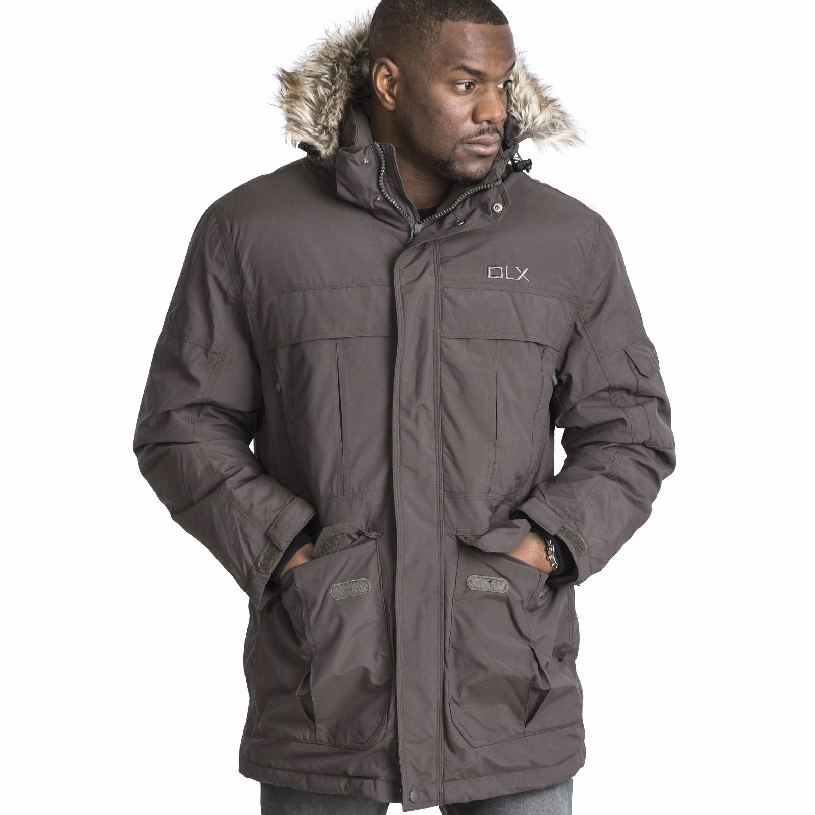 DLX Mens Highland Waterproof Down Parka Jacket Belted Style Breathable Material