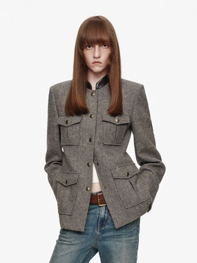 BreathableLining Donegal Tweed Button Coat