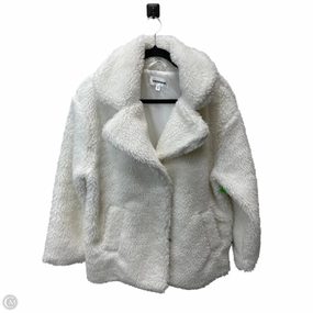 Coat Faux Fur & Sherpa By Vigoss In Cream, Size: L Secure Chest Pocket