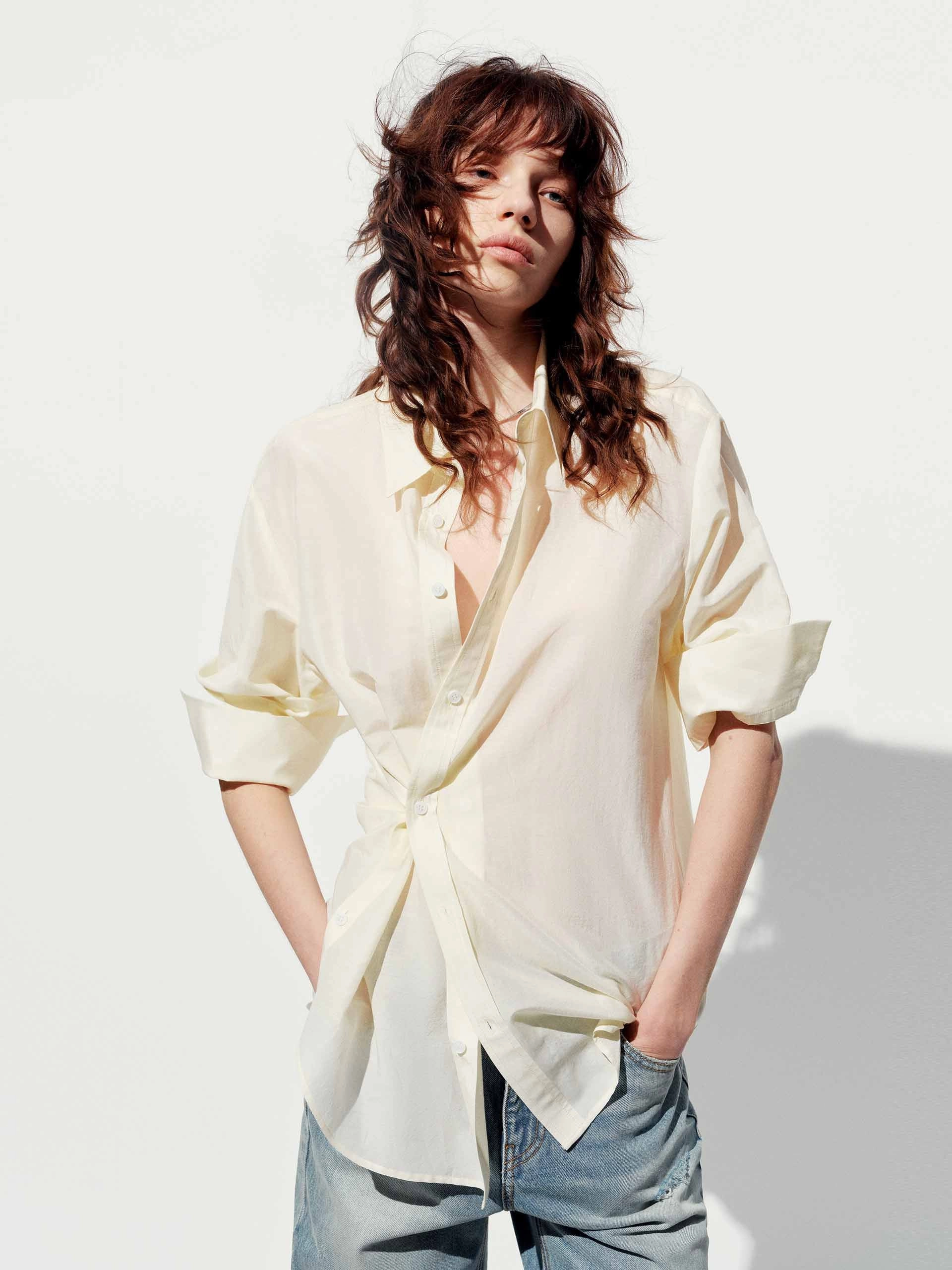 Cotton Silk Lightweight Shirt Mature Elegance Night Out