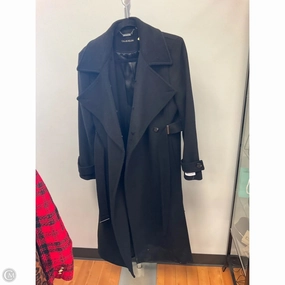 Coat Wool By Calvin Klein In Black, Size: 10 Casual City Stand Collar