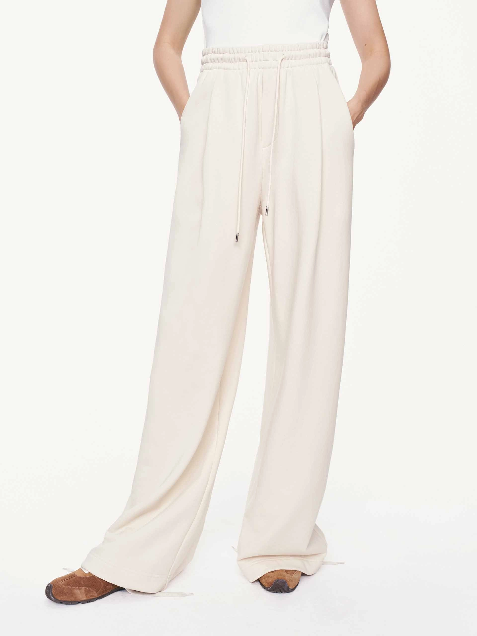 Cotton Drawstring Relaxed Trousers Stylish Cut