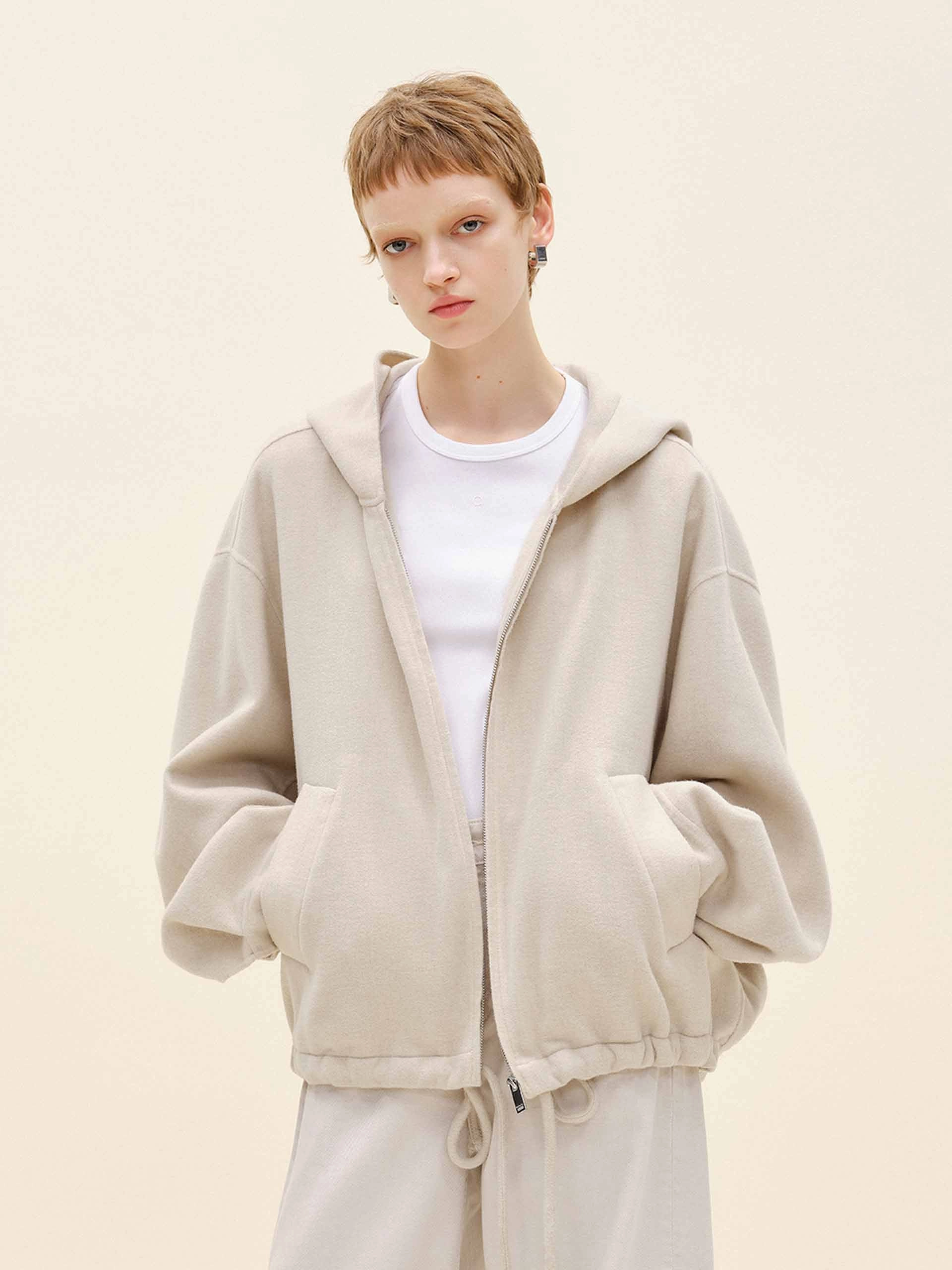 Weekend Ready Drawstring Hem Hooded Coat