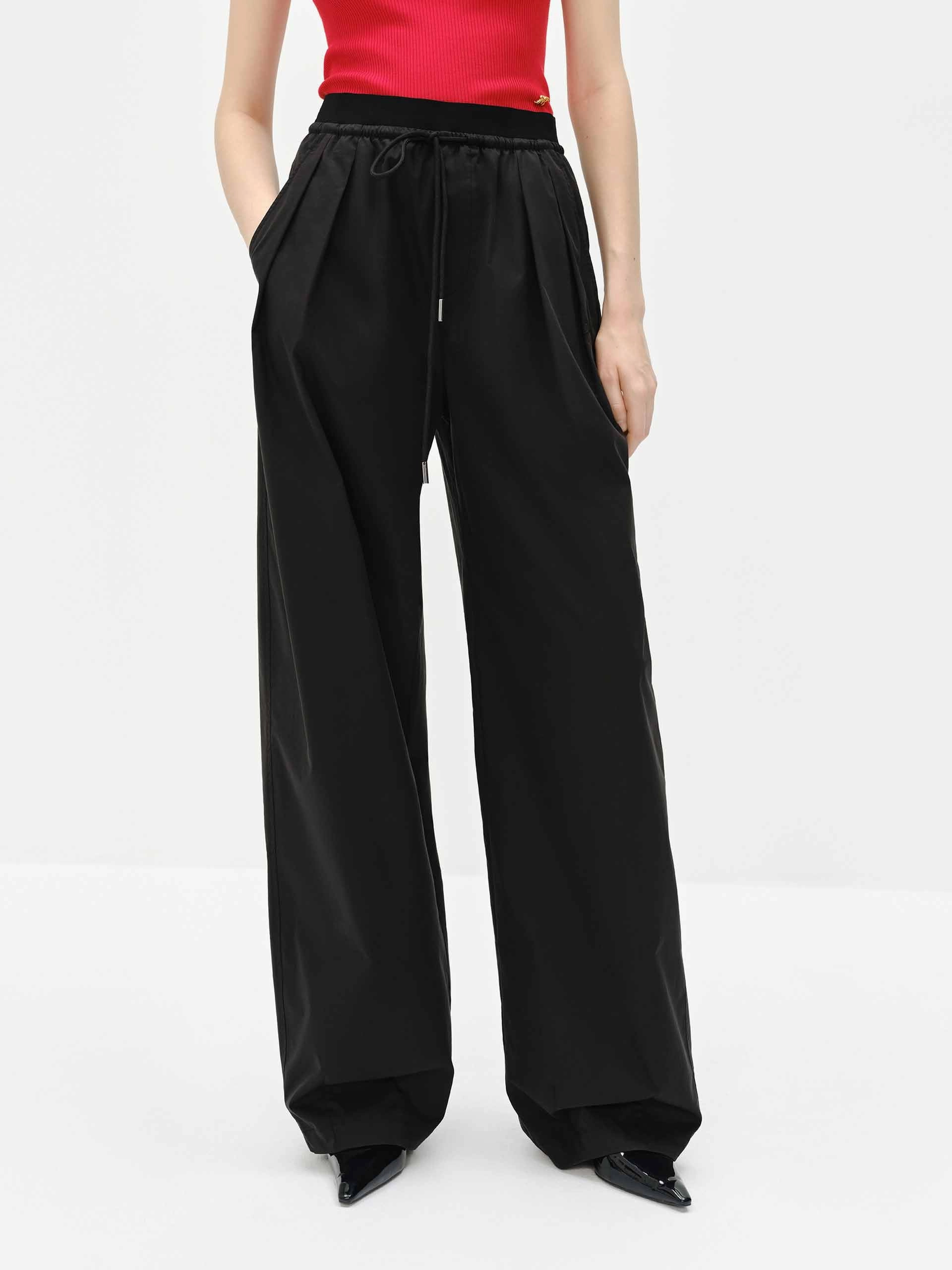 Drawstring Logo Pants Elastic waist