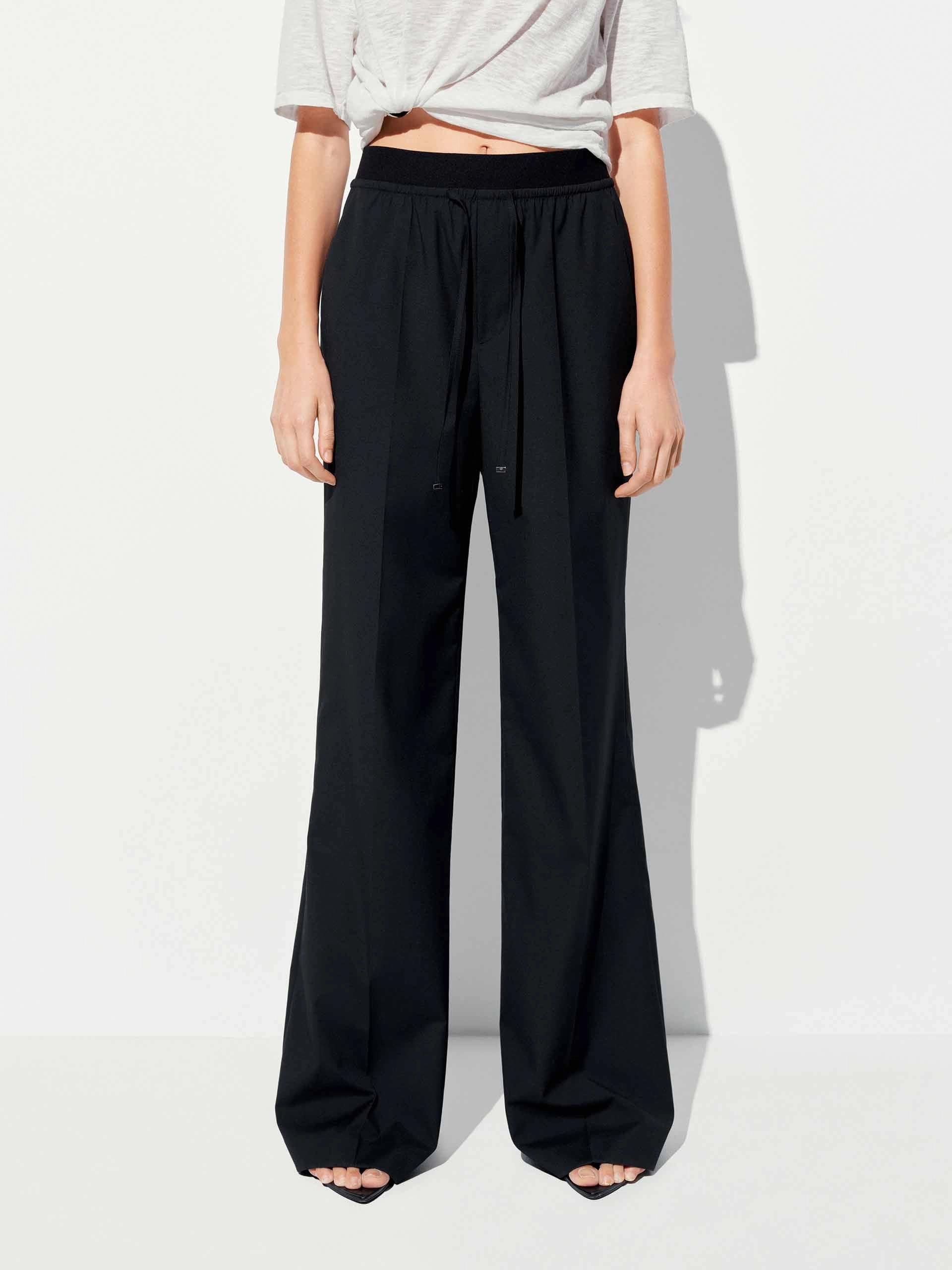 ReinforcedBeltLoops Drawstring Side Pockets Trousers