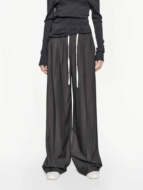Form Fitting Drawstring Straight Trousers