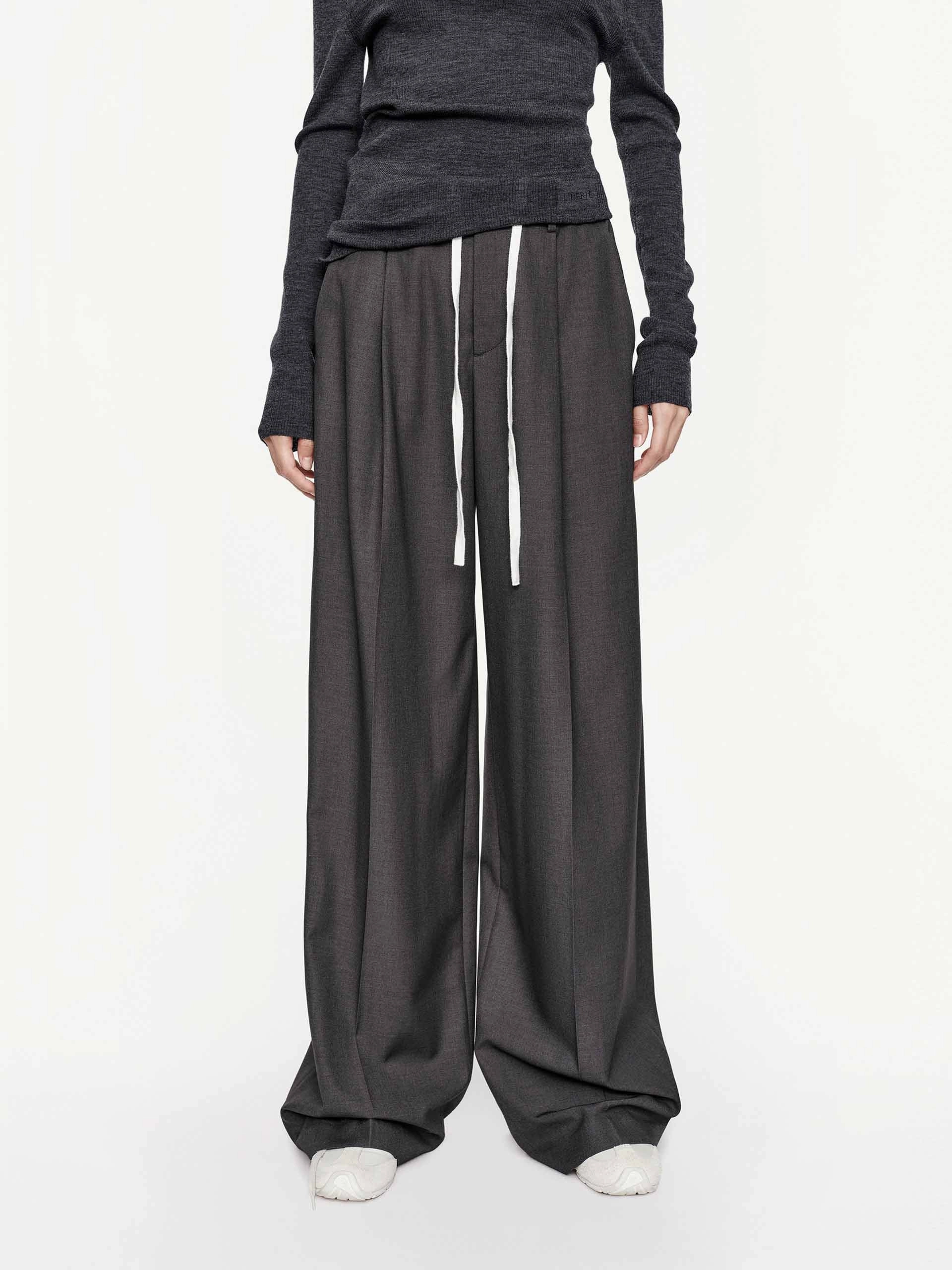 Drawstring Straight Trousers Casual Stretch Wear
