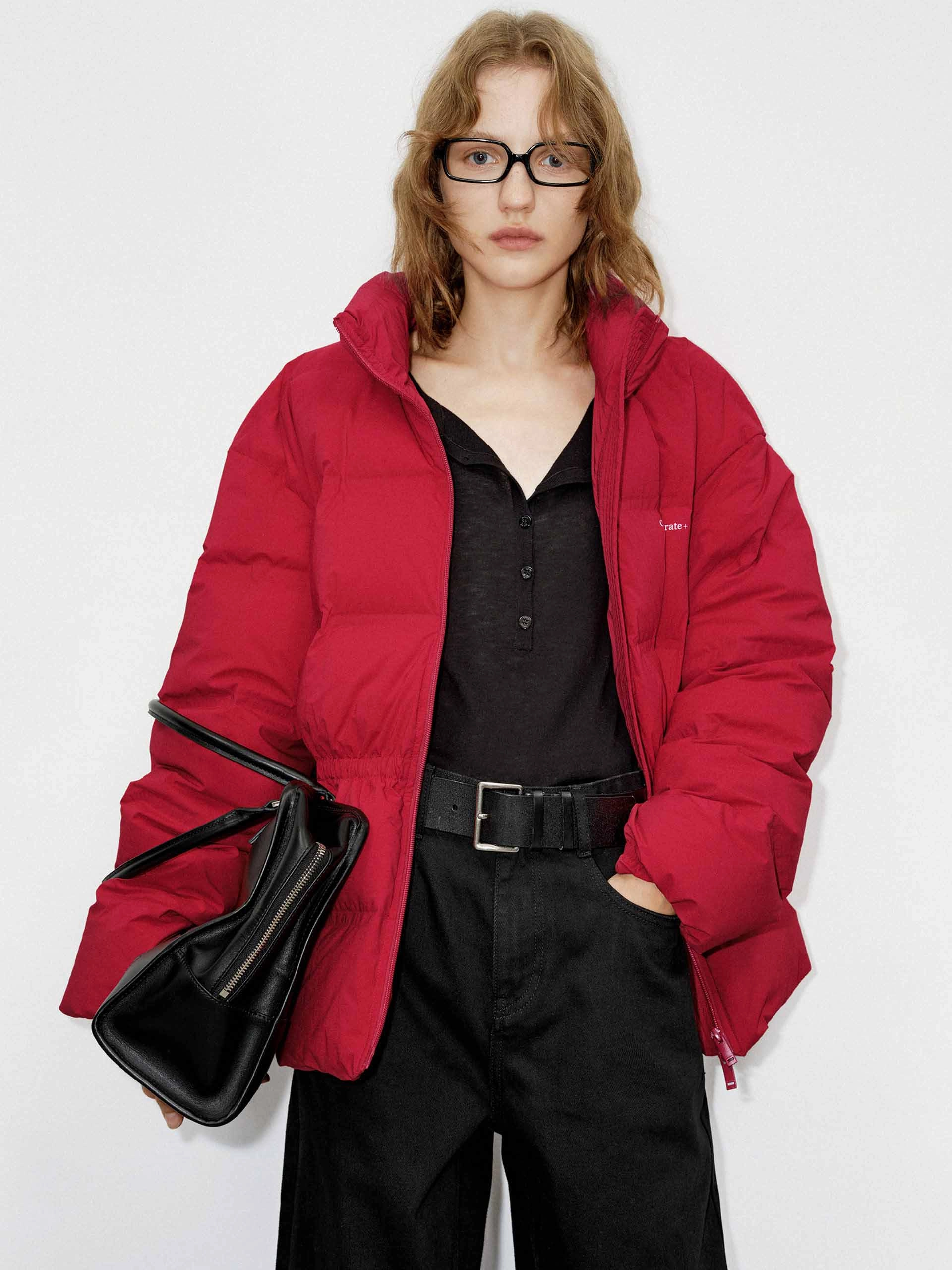 Drawstring Waist Down Jacket Non Restrictive Armholes Low Bulk High Warmth