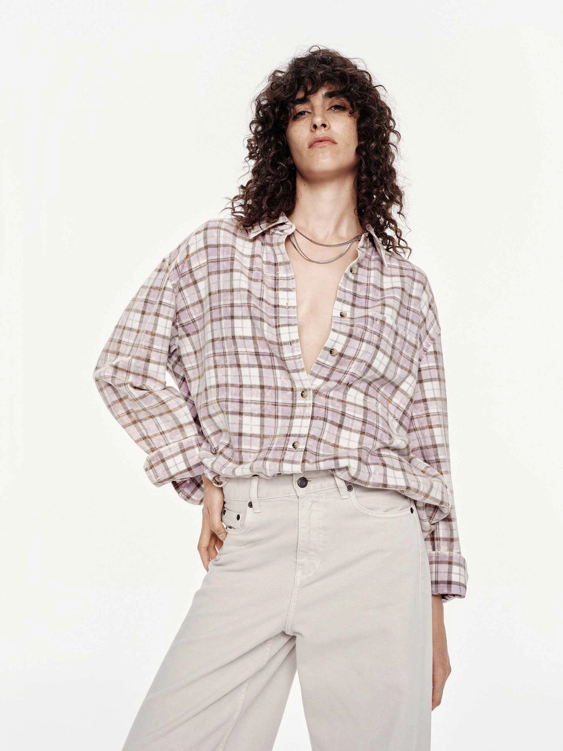 Traveler??s Choice Beach Attire Distressed Cotton Plaid Shirt