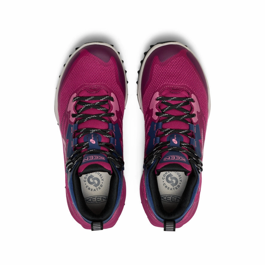 Air Flow Deep Tread Women's Zionic NXT Waterproof Hiking Boot  |  Beaujolais/Pink Lemonade