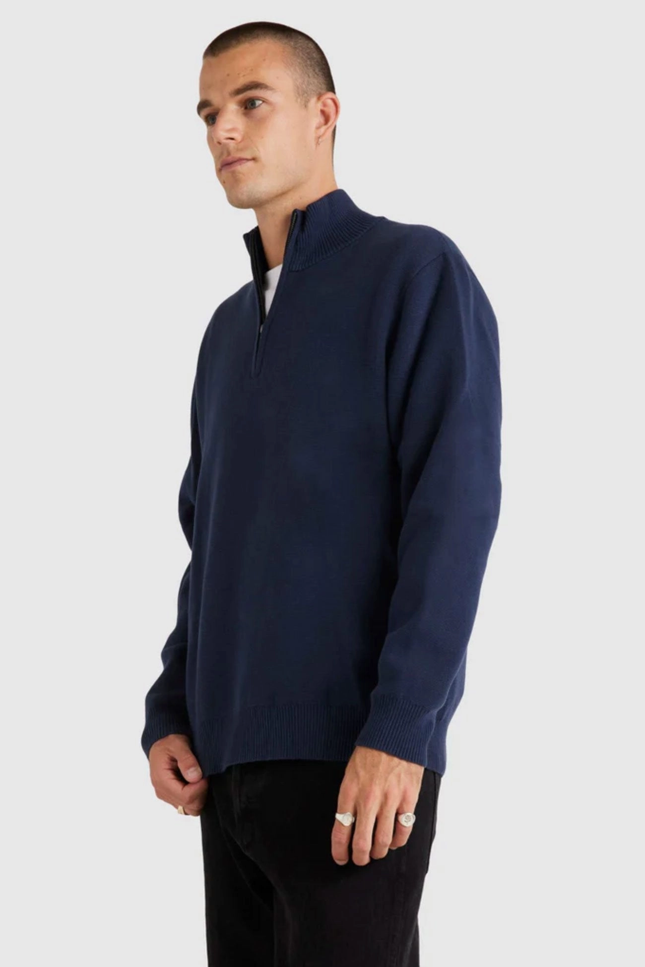 Duke Quarter Zip Moody Blue Sporty Fit