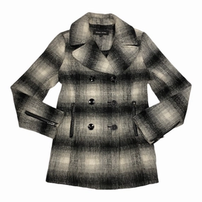 Coat Peacoat By Black Rivet In Black & Grey, Size: S Odor Resistant Treatment wrinkle free finish