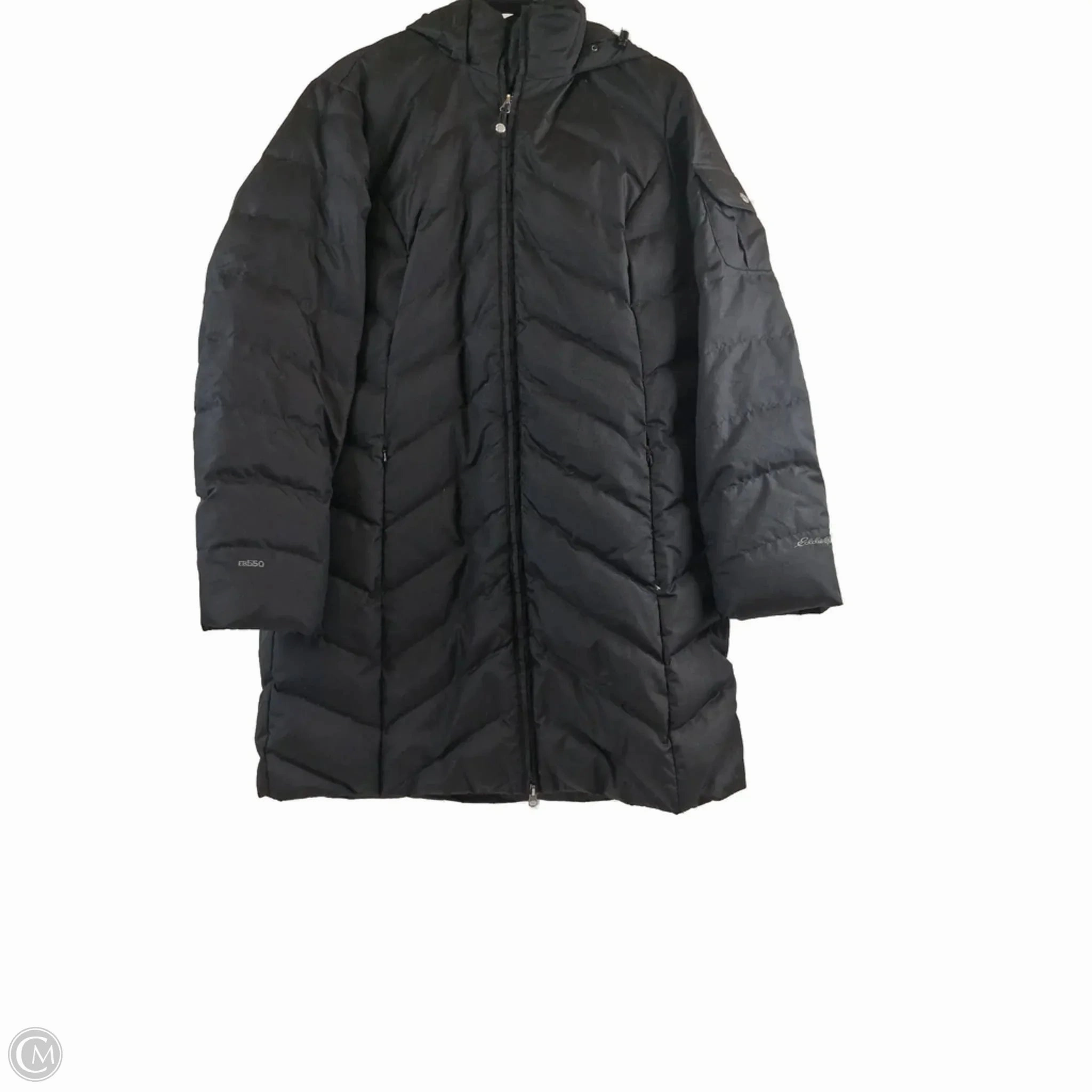 Coat Puffer & Quilted By Eddie Bauer In Black, Size: L Flatlock Seam Construction