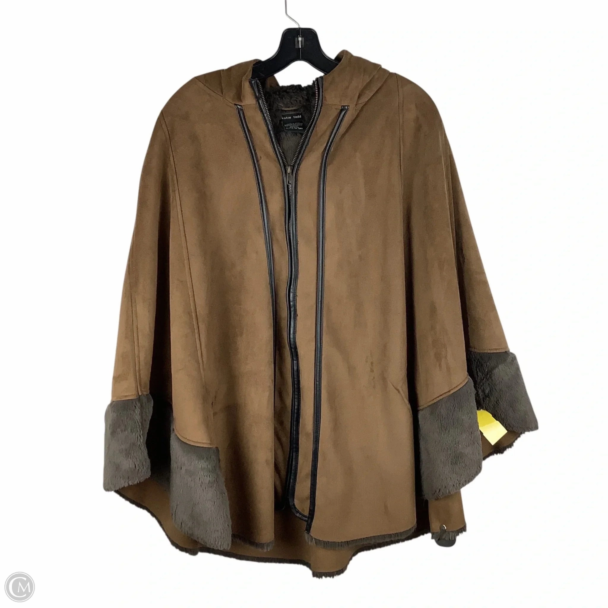 Coat Faux Fur & Sherpa By Cmc In Brown, Size: Xl Flexible Waistband Neutral palette