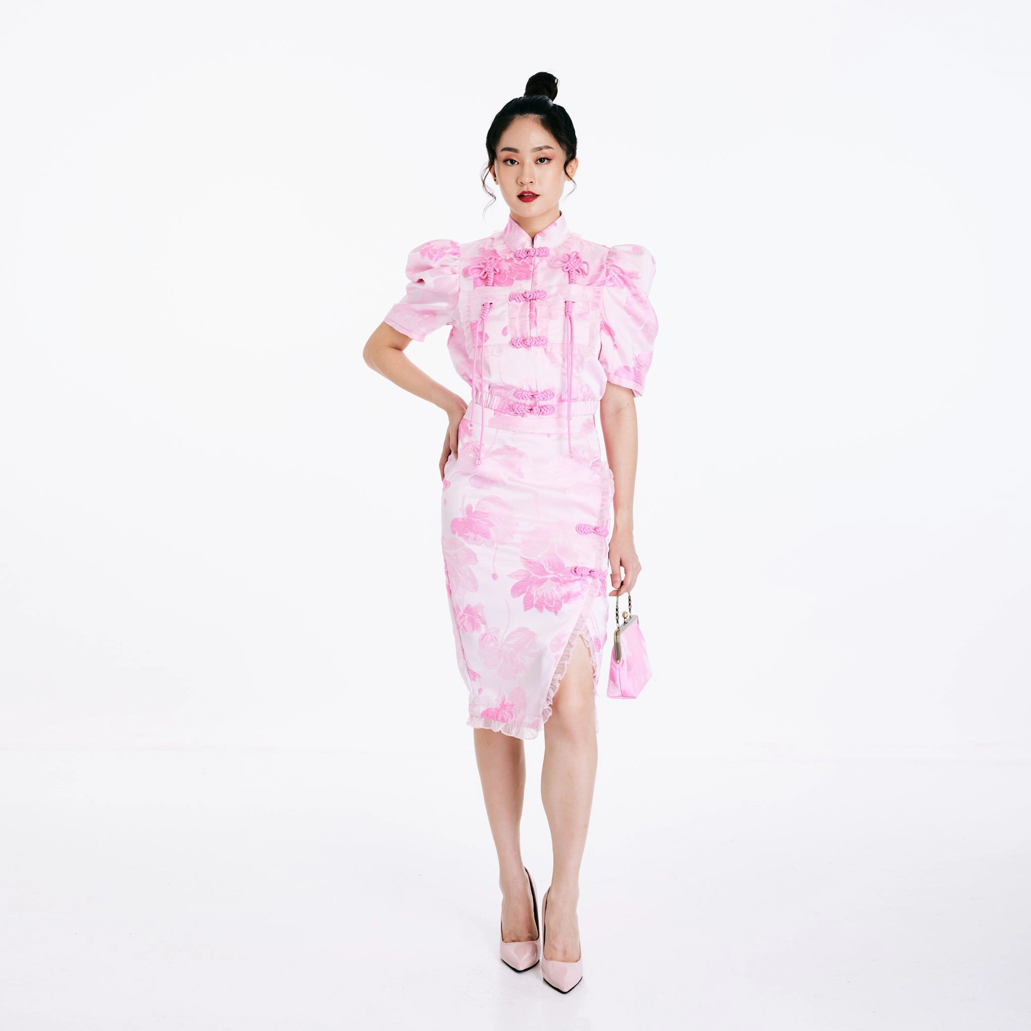 Ventilated Panels Earthy Feel Yuan Yuan Pencil Skirt