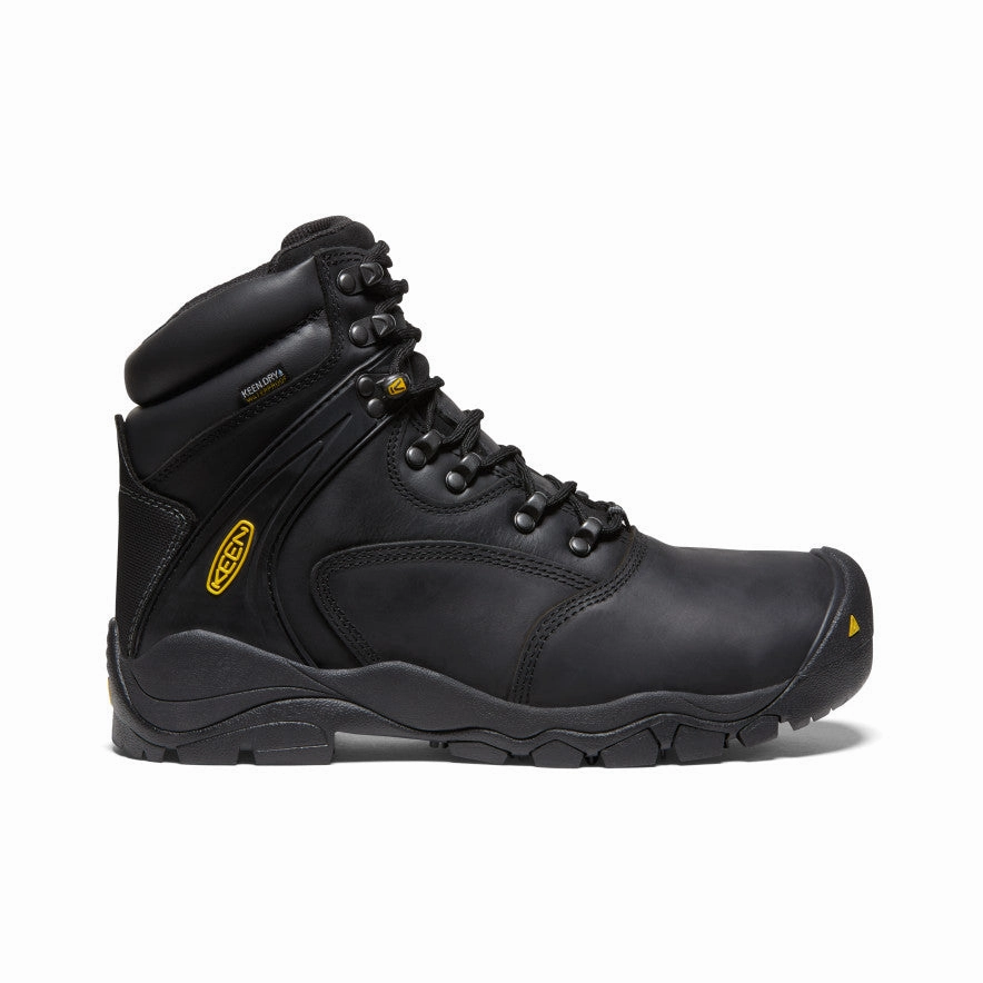 Insulated Weekend Camping Low Profile Rough Terrain Men's Louisville 6" Waterproof Boot (Steel Toe)  |  Black
