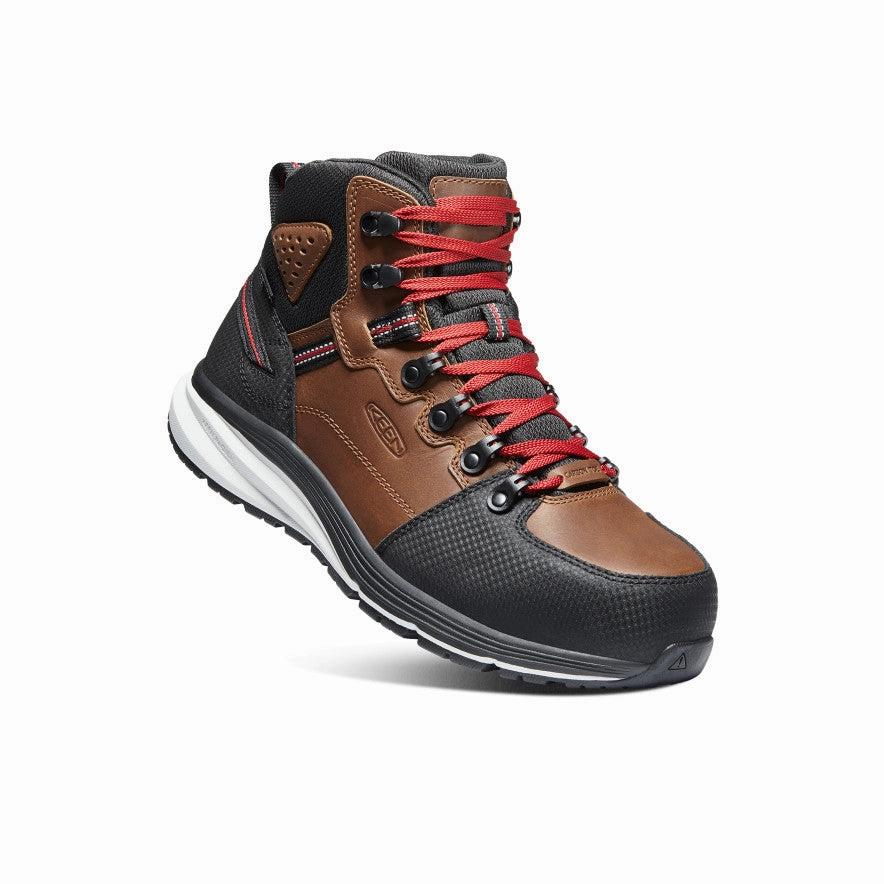 Shock Absorbing Midsole Multi Use Men's Red Hook Waterproof Boot (Carbon Toe)  |  Tobacco/Black