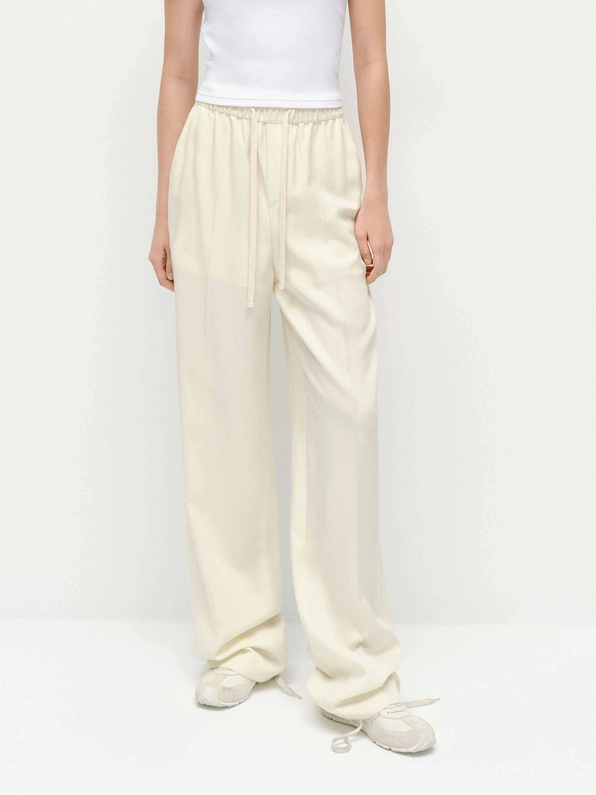 Elasticated Straight Leg Trousers Cozy Essentials TaperedLeg